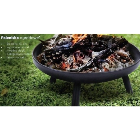 Palenisko 59cm z nóżkami przenośne ognisko grill